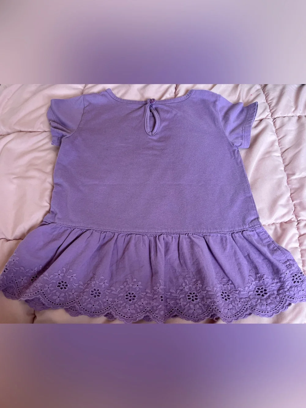 OshKosh B'gosh Lavender Lace-Hem Short Sleeve Tunic
